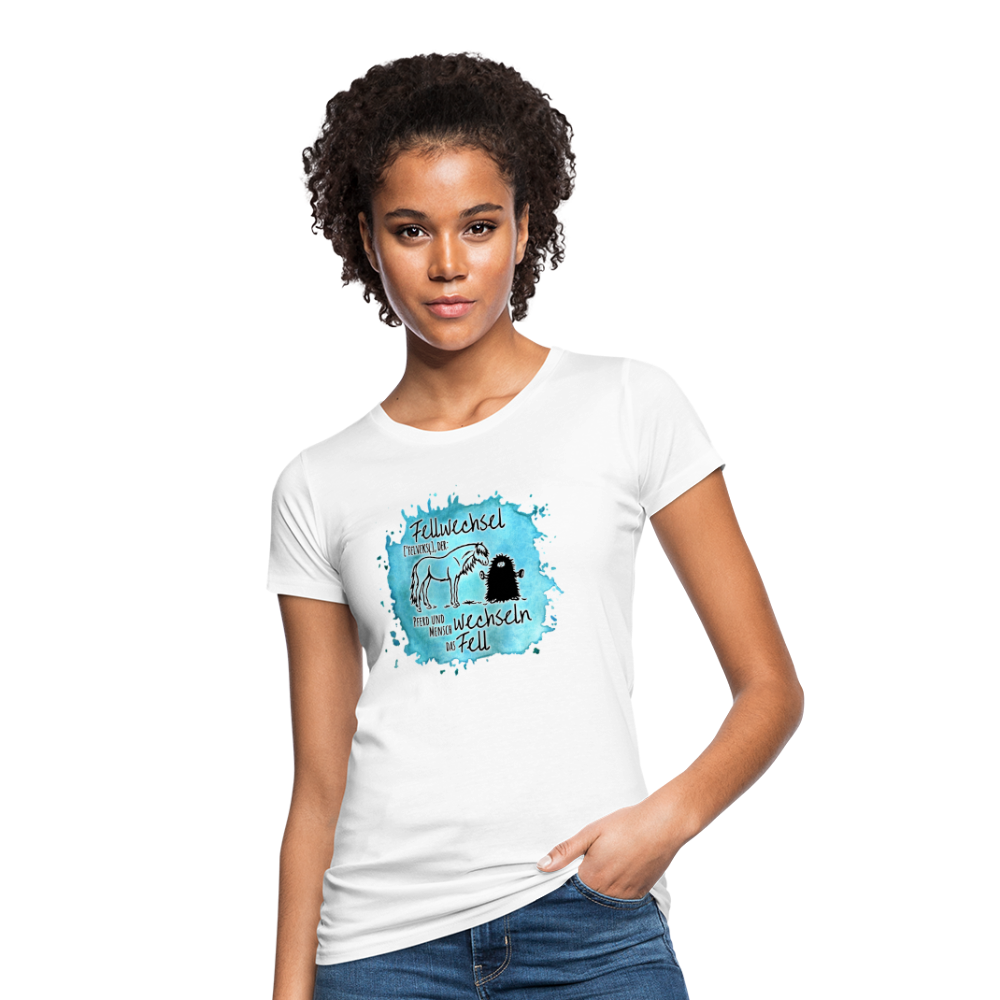Definition „Fellwechsel" Aquarell-Stil - Frauen Bio-T-Shirt - weiß