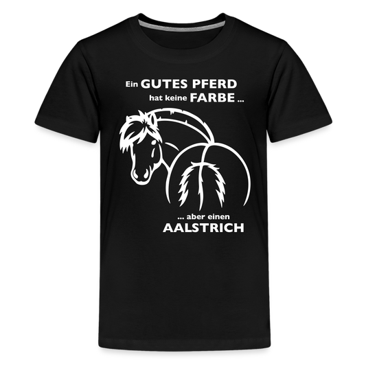 "Aalstrich" Grafik-Stil - Teenager T-Shirt - Schwarz