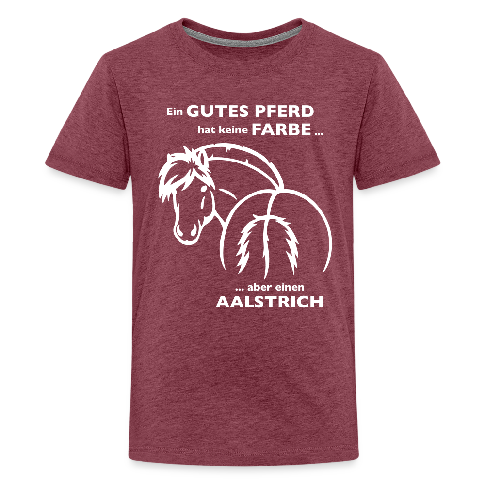 "Aalstrich" Grafik-Stil - Teenager T-Shirt - Bordeauxrot meliert