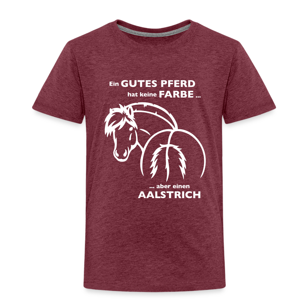 "Aalstrich" Grafik-Stil - Kinder T-Shirt - Bordeauxrot meliert
