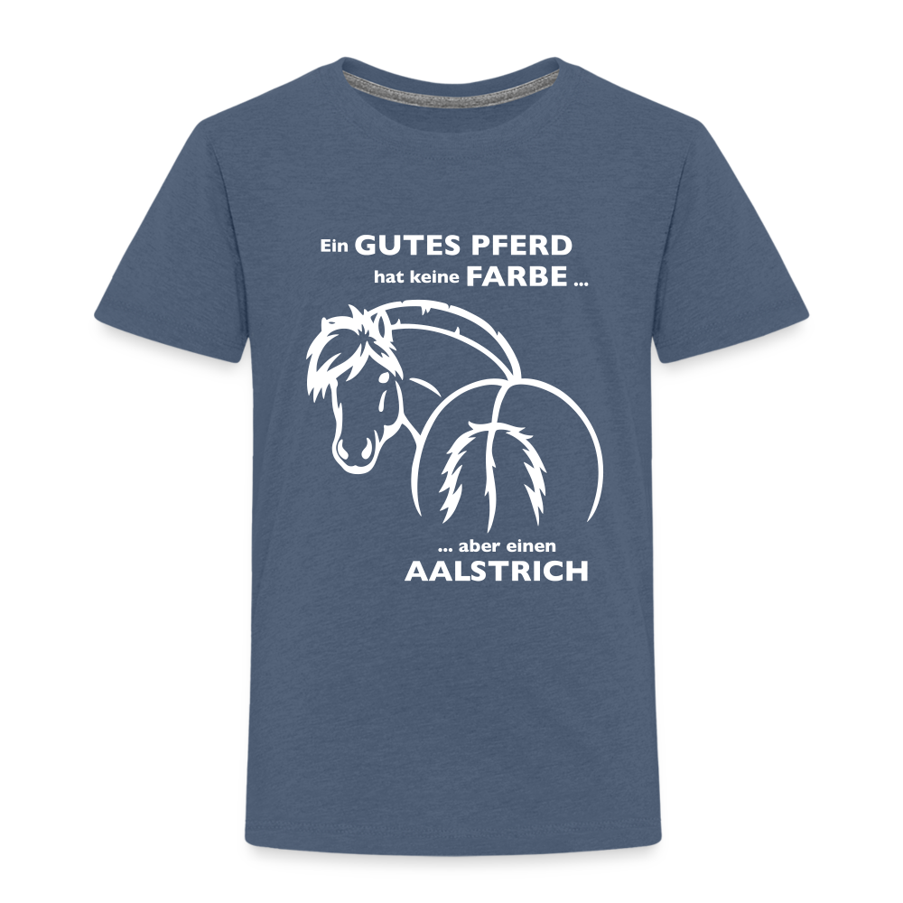 "Aalstrich" Grafik-Stil - Kinder T-Shirt - Blau meliert