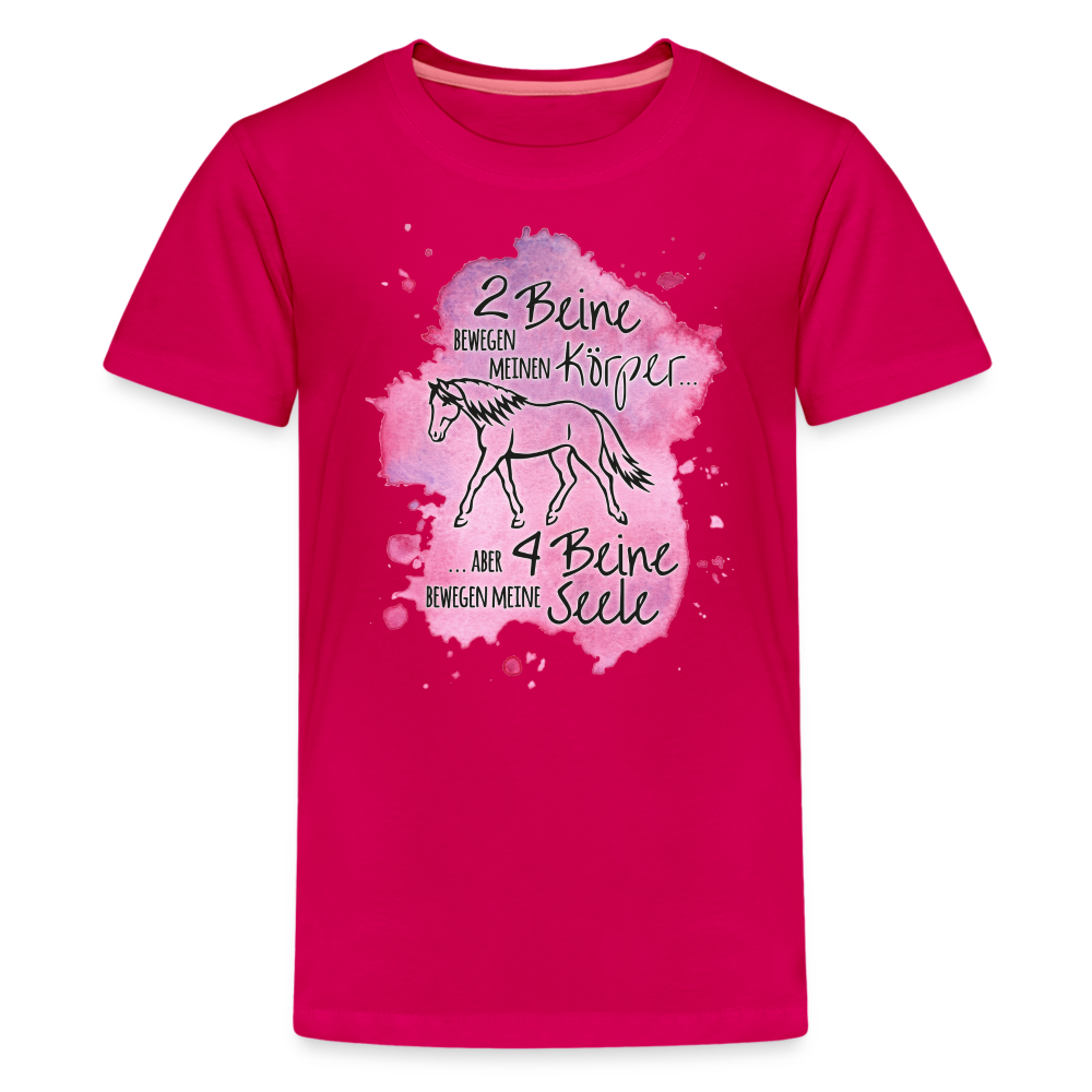 "4 Beine bewegen meine Seele" Aquarell-Stil - Teenager T-Shirt - dunkles Pink