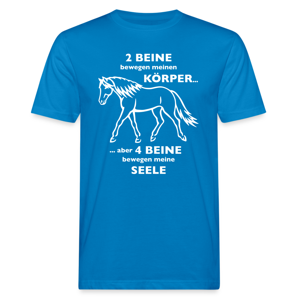"4 Beine bewegen meine Seele" Grafik-Stil - Männer Bio-T-Shirt - Pfauenblau