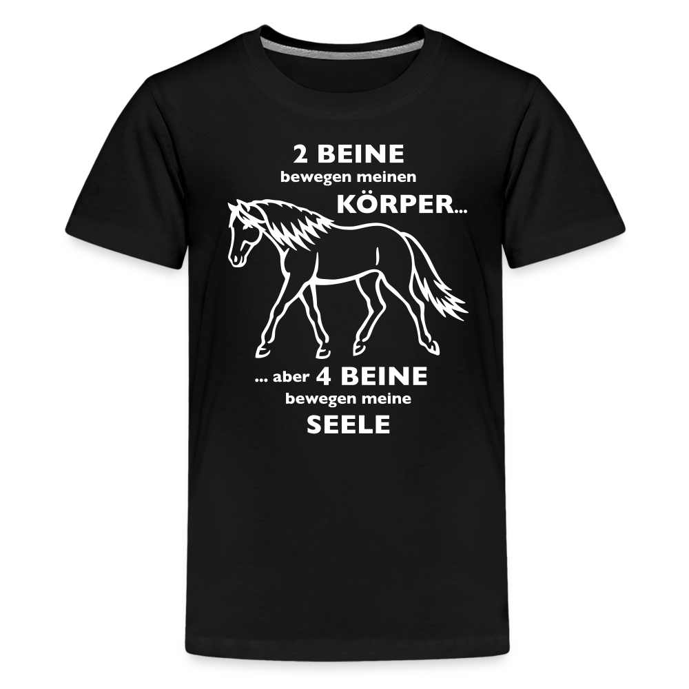 "4 Beine bewegen meine Seele" Grafik-Stil - Teenager T-Shirt - Schwarz