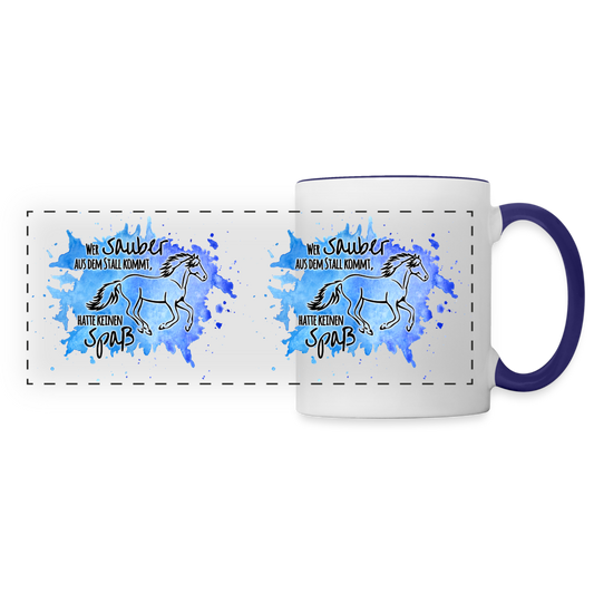 "Dreckspatz" Aquarell-Stil - Tasse doppelt bedruckt - Weiß/Kobaltblau