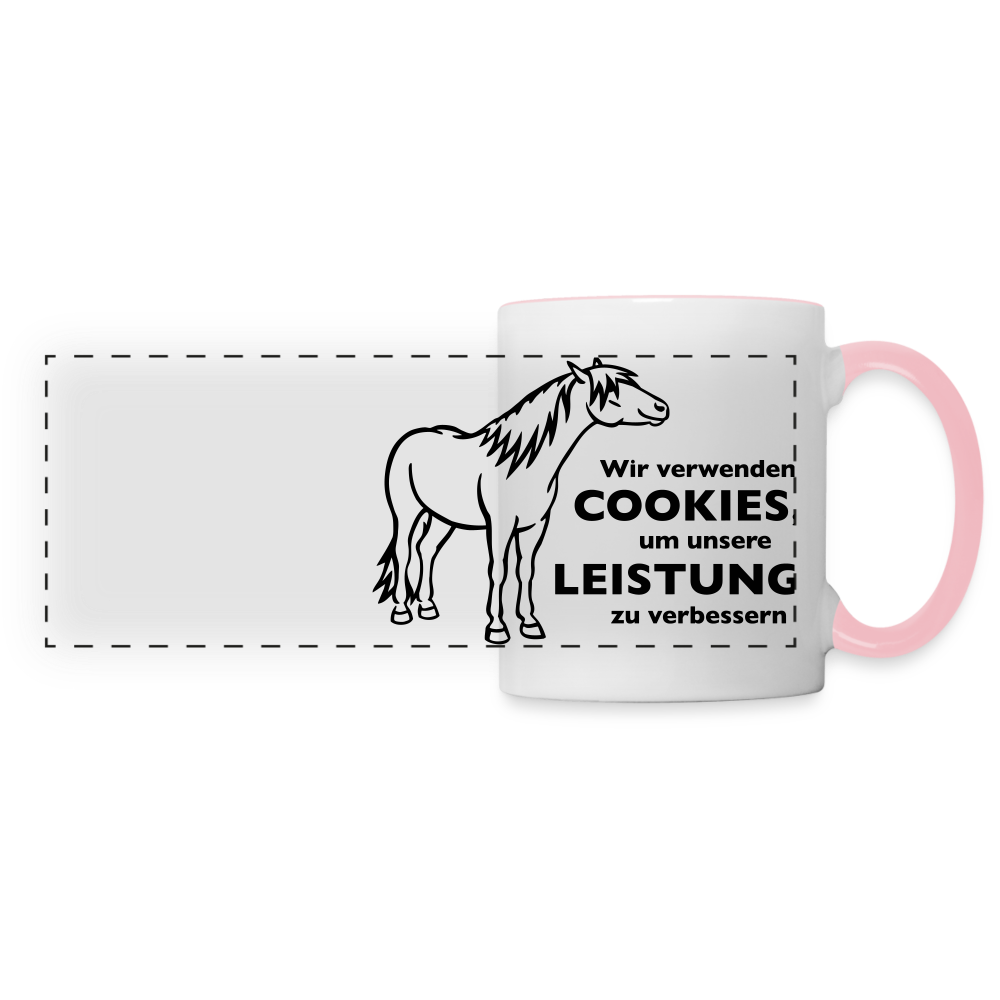 "Cookieverwendung" Grafik-Stil - Tasse zweifarbig - Weiß/Pink