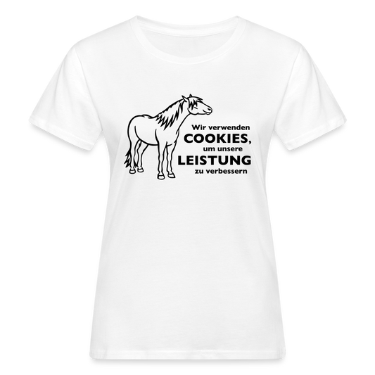 "Cookieverwendung" Grafik-Stil - Frauen Bio-T-Shirt hell - weiß