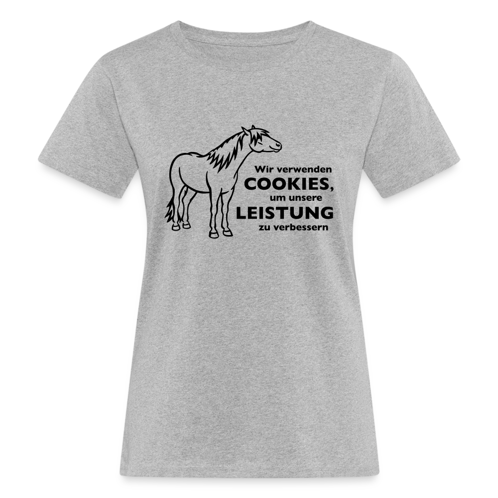 "Cookieverwendung" Grafik-Stil - Frauen Bio-T-Shirt hell - Grau meliert